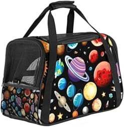 Pet Carrier Space Planets Food Pizza Soft-Sided Pet Travel Carriers For Cats,Dogs Puppy Comfort Portable Foldable Pet Bag Airline Approved -Zoo Shop 51glQ8CbMLL. AC