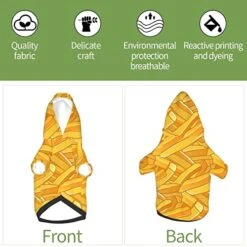 Topnuguri Fries Pattern Fast Food Pet Dog Costume Pets Wear Vest Cloth Outfit Sweatshirts Jacket Pullover -Zoo Shop 51gwGGd0GCL