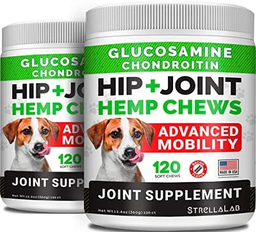 Hemp Treats - Glucosamine Dog Joint Supplement + Omega 3 - W/Hemp Oil - Chondroitin, MSM - Advanced Mobility Chews - Joint Pain Relief - Hip & Joint Care - Chicken Flavor - 120 Ct - Made In USA 9 Hemp Treats - Glucosamine Dog Joint Supplement + Omega 3 - W/Hemp Oil - Chondroitin, MSM - Advanced Mobility Chews - Joint Pain Relief - Hip & Joint Care - Chicken Flavor - 120 Ct - Made In USA - Image 7
