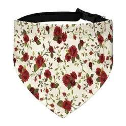 GENERIC Floral Pattern With Of Red Roses Dog Bandana,Dog Bandanas Triangle Bibs Scarf Accessories Minimal Head Cicumference