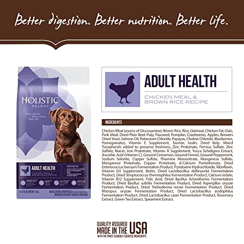 Holistic Select Natural Dry Dog Food, Chicken Meal & Rice Recipe, 30-Pound Bag 6 Holistic Select Natural Dry Dog Food, Chicken Meal & Rice Recipe, 30-Pound Bag - Image 4