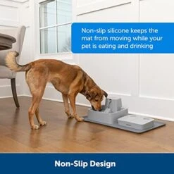 PetSafe Fountain And Feeder Mat, For Dogs And Cats, Silicone Food And Water Placemat, 26 In X 16 In, Waterproof, Dishwasher Safe, Pet Food Mat With Lip -Zoo Shop 51hsPwO8CuL