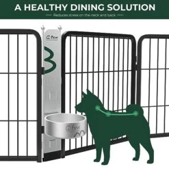 FXW Anti-tip Feeding Station With 32oz Dog Bowl, Use With Dog Playpen, Fits 24'' Height Of Fence│Patent Pending -Zoo Shop 51hw7AgO1mL