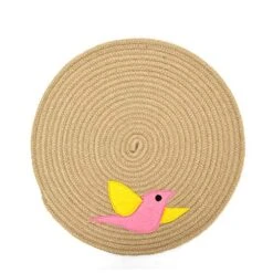 TEHAUX Pet Cat Hut- 1pc Pet Cat Litter Pad Circular Sleeping Mat Cartoon Hemp Rope Cushion Pet Placemat Food Feeding Mat Floor Mat (Random Color) -Zoo Shop 51hxt3r73PL