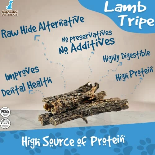 Amazing Dog Treats - Lamb Tripe Sticks For Dogs (10pcs) - Natural Green Tripe Dog Treats - No Hide - Grass Fed Lamb Snacks For Dogs 4 Amazing Dog Treats - Lamb Tripe Sticks For Dogs (10pcs) - Natural Green Tripe Dog Treats - No Hide - Grass Fed Lamb Snacks For Dogs - Image 2