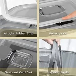 SONKONIA Dog Food Storage Container, 35lbs Collapsible Food Container With Scoop, Food Storage Bin With Airtight Lid For Dog Cat Food, Grey 13 SONKONIA Dog Food Storage Container, 35lbs Collapsible Food Container With Scoop, Food Storage Bin With Airtight Lid For Dog Cat Food, Grey -Zoo Shop 51iIBFKHvfL