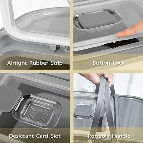 SONKONIA Dog Food Storage Container, 35lbs Collapsible Food Container With Scoop, Food Storage Bin With Airtight Lid For Dog Cat Food, Grey 8 SONKONIA Dog Food Storage Container, 35lbs Collapsible Food Container With Scoop, Food Storage Bin With Airtight Lid For Dog Cat Food, Grey - Image 6