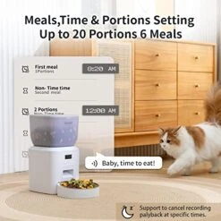 WUIPET Automatic Cat Feeders, Anti-Clogging Design Pet Dry Food Dispenser With Voice Recorder, Timed Cat Feeder With Desiccant Bag, Programmable Timer Pet Feeder - Up To 20 Portions 6 Meals Per Day -Zoo Shop 51iMNYqaD2L