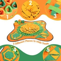 Snuffle Mat For Dogs, Nobleza Sniff Mat For Dogs To Encourage Natural Foraging Skills, Interactive Training Slow Feeding Dog Sniffing Mat Puzzle For Stress Relief Small Medium Large Dogs (27.5"x27.5") -Zoo Shop 51iPKy5qpbL