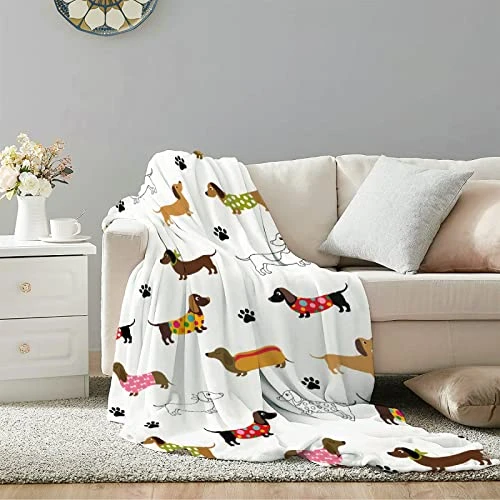 Dachshund Dog Blanket Personalized Dogs Blanket Puppy Blanket,Dog Gift For Dog Lovers Mom Dad Cute Dog Paw Prints Soft Flannel Throw Blanket For Bed Sofa Travel Extra Small 40"x30" For Pet 4 Dachshund Dog Blanket Personalized Dogs Blanket Puppy Blanket,Dog Gift For Dog Lovers Mom Dad Cute Dog Paw Prints Soft Flannel Throw Blanket For Bed Sofa Travel Extra Small 40"x30" For Pet - Image 2