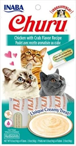 INABA Churu Cat Treats, Grain-Free, Lickable, Squeezable Creamy Purée Cat Treat/Topper With Vitamin E & Taurine, 0.5 Ounces Each Tube, 20 Tubes, Tuna Variety -Zoo Shop 51iwf4dDoBL. AC