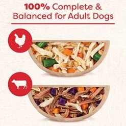 CESAR WHOLESOME BOWLS Adult Soft Wet Dog Food Toppers Variety Pack, Chicken, Carrots, Barley & Green Beans Recipe And Beef, Chicken, Purple Potatoes & Carrots Recipe, (6) 3 Oz. Bowls -Zoo Shop 51izIkttbZL