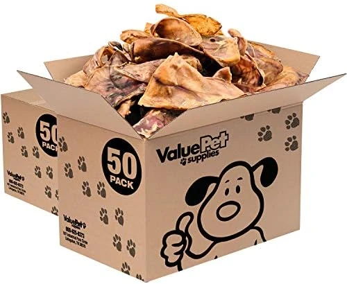 ValueBull Whole Pig Ears For Dogs, 100% Pork Chews, 100 Count Bulk Pack - All Natural & Healthy, Fully Digestible, Single Ingredient Rawhide Alternative, Cleans Teeth 7 ValueBull Whole Pig Ears For Dogs, 100% Pork Chews, 100 Count Bulk Pack - All Natural & Healthy, Fully Digestible, Single Ingredient Rawhide Alternative, Cleans Teeth - Image 5