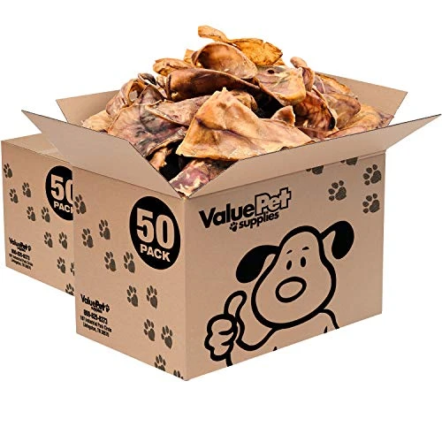 ValueBull Whole Pig Ears For Dogs, 100% Pork Chews, 100 Count Bulk Pack - All Natural & Healthy, Fully Digestible, Single Ingredient Rawhide Alternative, Cleans Teeth 3 ValueBull Whole Pig Ears For Dogs, 100% Pork Chews, 100 Count Bulk Pack - All Natural & Healthy, Fully Digestible, Single Ingredient Rawhide Alternative, Cleans Teeth