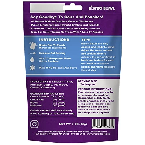 Whole Life Pet Bistro Bowl For Cats - Human Grade Instant Hydrating Treat, Snack Or Special Meal. Creates Its Own Rich Broth - Just Add Water 6 Whole Life Pet Bistro Bowl For Cats - Human Grade Instant Hydrating Treat, Snack Or Special Meal. Creates Its Own Rich Broth - Just Add Water - Image 4