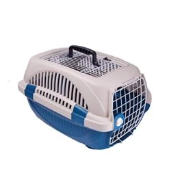 Choco Nose Travel Kennel Set - Durable Top Load Pet Carrier/Crate For Animals Under 12 Lb, Small Dogs/Puppy/Cat/Rabbit- Includes Patented No Drip Water Bottle, Portable Water Bottle + Food Bowl, Blue