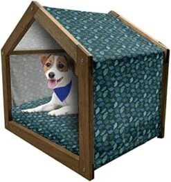Ambesonne Pineapple Wooden Pet House, Tropical Fruit Pattern Detailed Composition Of Hawaiian Food Summer Season, Indoor & Outdoor Portable Dog Kennel With Pillow And Cover, Small, Apricot Sea Green -Zoo Shop 51jNUCZp36L. AC