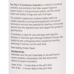 Revival Animal Health Doc Roy's GI Synbiotics - Probiotic & Prebiotic Supplement For Dogs And Cats - 454 Gm Granules