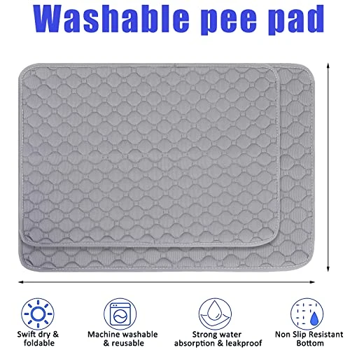 CLKHOWL Washable Pee Pads Reusable Puppy Pads Pet Training Pads - 100% Waterproof Dog Urine Pads, Family Travel Crate Food Bowl Pads, Easy To Clean (Grey, 27"x20", Pack Of 4) 6 CLKHOWL Washable Pee Pads Reusable Puppy Pads Pet Training Pads - 100% Waterproof Dog Urine Pads, Family Travel Crate Food Bowl Pads, Easy To Clean (Grey, 27"x20", Pack Of 4) - Image 4