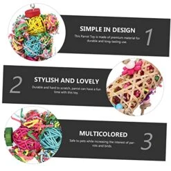 POPETPOP 3pcs Parrot Chew Toy Bird Toys For Parakeets Chewing Toys Bird Toys For Conures Chew Toys Indoor Playset Birds Toys Chewing Toys For Parrots Parakeet Swing Bird Foraging Toys Large -Zoo Shop 51jkAf7D4DL