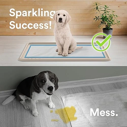 Pee Pad Tray For Dogs - Raised Lip Edge For No Spill Floor Protection, 27” X 27” Non-Slip Silicone Mat - Large Beige 5 Pee Pad Tray For Dogs - Raised Lip Edge For No Spill Floor Protection, 27” X 27” Non-Slip Silicone Mat - Large Beige - Image 3