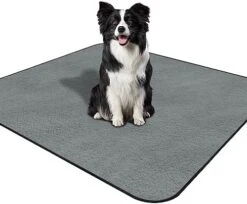 Loytryal Washable Pee Pads For Dogs, 72x72 Inches 2 Pack Extra Large Reusable Dog Pee Pads Washable Large Dog Pee Pad For Potty Training, Travel (36"*41"(Pack Of 1) Gray) -Zoo Shop 51jmF bIriL. AC