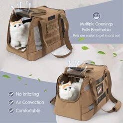VEAGIA Cat Carrier,Pet Carrier,Cat Carriers For Medium Cats Under 25,Soft Puppy Travel Bag Carriers For Small Dogs Airline Approved -Zoo Shop 51jmW5jJEBL
