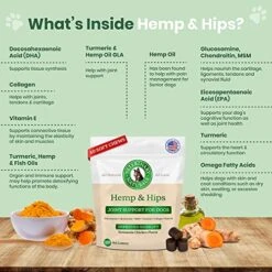 Veterinary Naturals Hemp & Hips Joint Supplement For Dogs - 60 Soft Chews For Dog Hip And Joint Supplement With Glucosamine For Dogs, MSM, & Turmeric (Rotisserie Chicken) -Zoo Shop 51jsjpmsTDL