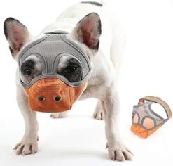 CILKUS Short Snout Dog Muzzles - Bulldog Muzzle Adjustable Breathable Mesh Dog Muzzle Can Stick Out Tongue And Drink Water Anti-Biting And Training Dog XL (19.6"-20.4"), Black -Zoo Shop 51juiWP7seL. AC 2