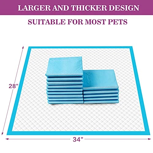 IMMCUTE Dog Pee Pads Extra Large 28"x34", X-Large Training Puppy Pee Pads Super Absorbent & Leak-Proof, XL Disposable Pet Piddle Pad And Potty Pads For Dogs, Puppies, Doggie (240Count) 4 IMMCUTE Dog Pee Pads Extra Large 28"x34", X-Large Training Puppy Pee Pads Super Absorbent & Leak-Proof, XL Disposable Pet Piddle Pad And Potty Pads For Dogs, Puppies, Doggie (240Count) - Image 2