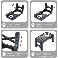 SEWIU Elevated Dog Bowls With 𝐒𝐥𝐨𝐰 𝐅𝐞𝐞𝐝𝐞𝐫,Raised Dog Bowls Stand Adjustable Height With Stainless Steel Dog Food Bowls,Dog Bowls For Small Medium Large Dogs.(Grey) 15 SEWIU Elevated Dog Bowls With 𝐒𝐥𝐨𝐰 𝐅𝐞𝐞𝐝𝐞𝐫,Raised Dog Bowls Stand Adjustable Height With Stainless Steel Dog Food Bowls,Dog Bowls For Small Medium Large Dogs.(Grey) -Zoo Shop 51k8DIXn38L