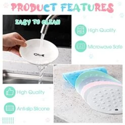 6 Pcs Whisker Fatigue Cat Bowl With 6 Pcs Silicone Anti Slip Mat, Ceramic Cat Food Plate, Cat Wet Food Bowl, Shallow Cat Food Dish For Feeding Kitten Small Pet Water, 6 Inch 11 6 Pcs Whisker Fatigue Cat Bowl With 6 Pcs Silicone Anti Slip Mat, Ceramic Cat Food Plate, Cat Wet Food Bowl, Shallow Cat Food Dish For Feeding Kitten Small Pet Water, 6 Inch -Zoo Shop 51kLJgm9ACL