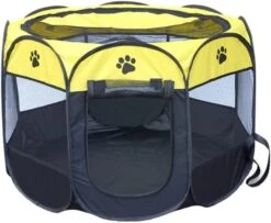 Oxford Cloth Folding Kennel, Breathable Insect-Proof Dog Tent, Fashion Car-Mounted Portable Pet Shelter, Foldable Octagonal Outdoor Pet Fence, M, Size: 91 X 91 X 58cm -Zoo Shop 51kPwNGPxwL. AC