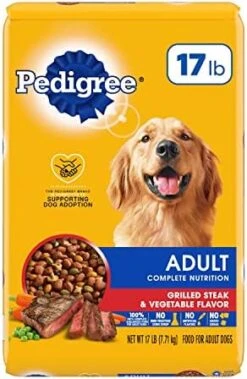 Pedigree Complete Nutrition Adult Dry Dog Food Grilled Steak & Vegetable Flavor Dog Kibble, 18 Lb. Bag -Zoo Shop 51kc5EAyXL. AC
