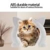Cat Door Interior Door, Cat Pass Through Door Pet Door Hidden Litter Box Pet Door, Secure Pet Proof Gate Latch, Easy DIY Setup, Secured Installation For Cats, Kitties And Small Dogs (White) -Zoo Shop 51kexkOo1vL