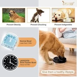 JASGOOD Slow Feeder Dogs Bowl For Large Dogs,Anti-Gulping Pet Slower Food Feeding Bowls Stop Bloat,Preventing Choking Healthy Design Dogs Bowl
