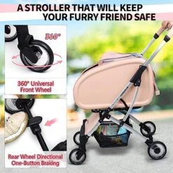 Pink Cat Stroller For Large Cat 20 To 30 Lbs,Foldable Pet Stroller For Large Cat,Sturdy Aluminum Frame,Collapsible,Lightweight Pink Pet Stroller For Cat,Mesh Windows,Breathable 12 Pink Cat Stroller For Large Cat 20 To 30 Lbs,Foldable Pet Stroller For Large Cat,Sturdy Aluminum Frame,Collapsible,Lightweight Pink Pet Stroller For Cat,Mesh Windows,Breathable -Zoo Shop 51klrgWOAbL