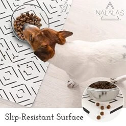 NALALAS Bohemian Large Waterproof Dog Mat - Food & Water Pet Food Mat, Cat Food Mat, Dog Food Mat For Floors - Waterproof Nonslip Eco-Friendly Pet Dog Placemats (Crossed The Line) 20 NALALAS Bohemian Large Waterproof Dog Mat - Food & Water Pet Food Mat, Cat Food Mat, Dog Food Mat For Floors - Waterproof Nonslip Eco-Friendly Pet Dog Placemats (Crossed The Line) -Zoo Shop 51kssVVHPUL