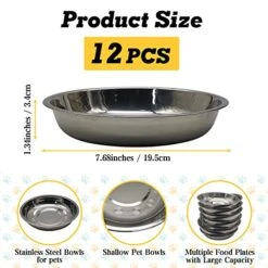 Hamiledyi 12 Pcs Stainless Steel Cat Bowls Replacement Whisker Fatigue Relief Cat Plates Pet Water Dish Shallow Kitten Bowls Pet Bowls For Dogs Cats And Other Small Animals (7.68 Inch Diameter) 14 Hamiledyi 12 Pcs Stainless Steel Cat Bowls Replacement Whisker Fatigue Relief Cat Plates Pet Water Dish Shallow Kitten Bowls Pet Bowls For Dogs Cats And Other Small Animals (7.68 Inch Diameter) -Zoo Shop 51ksy2JjypL