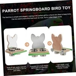 NOGRAX 3 Pcs Small Containers Cage Portable Standing Pigeons Container Macaw Parakeet Cups One- With Squirrel Parrot Stainless Playing Way Platform Steel African Budgie Greys Pigeon Pet Feeder (Color -Zoo Shop 51l2pdNGx7L