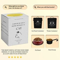 Meraki Home Farmhouse Cat Food Bin & Treats Container -Lateral Handles And Tight Lids -Feed Scoop - Premium Glossy Red Pet Food Bowl - Large Metal Storage Bin - Great Gift For Cute Pets - Matte Black -Zoo Shop 51l77ts7eUL