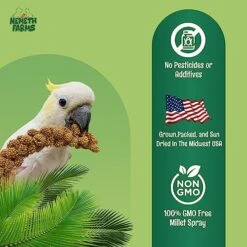 Nemeth Farms Worlds Freshest GMO-Free No Pesticide Sun Dried Spray Millet No Stems Only Edible Tops-Original Bird Treat And Supplement For Pet Birds Parakeets, Cockatiels, Lovebirds And Finches-5lbs -Zoo Shop 51lRdxtdNFL