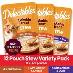 Delectables Non-Seafood Stew Lickable Wet Cat Treats, Variety Pack, 1.4 Ounce (Pack Of 12) -Zoo Shop 51m3YbcT9WL