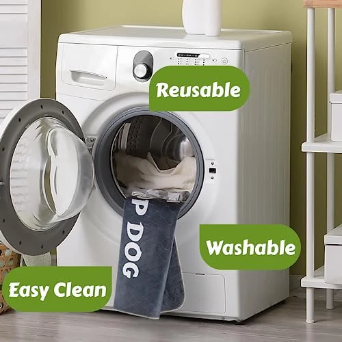 YORJA Washable Puppy Training Pads, 35" X 31" -2 Pack Reusable Dog Pee Mats Waterproof Super Absorbent Quick Dry Non-Slip For For Whelping Home Floor Car Travel 4 YORJA Washable Puppy Training Pads, 35" X 31" -2 Pack Reusable Dog Pee Mats Waterproof Super Absorbent Quick Dry Non-Slip For For Whelping Home Floor Car Travel - Image 2