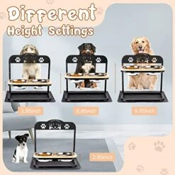 Elevated Dog Bowls 4 Height Adjustable Raised Dog Bowl With Two 1.5L Stainless Steel Dog Food Bowls And Spill Proof Mat, Unique Design Dog Bowls For Small Medium Large Dogs And Pets. -Zoo Shop 51m6ogd612L