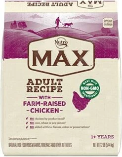 Nutro MAX Adult Recipe Dry Dog Food With Farm Raised Chicken, 12 LB Bag -Zoo Shop 51mB1gaPkmL. AC