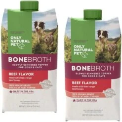 Only Natural Bone Broth For Dogs & Cats - Hydrating Food Topper & Gravy - Add Flavor & Nutrition To Dehydrated Food - Ideal Treat For Picky Eaters - Liquid Pouch Seasoning Salmon 2-Pack 8.45 Oz Each -Zoo Shop 51mI9rgCF3L. AC