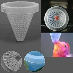 NGe 5Pcs Round Square Cone Fish Feeder Set, Floating Food Feeding Ring, Live Red Worm Feeder Funnel Plate, With Suction Cups (Black) -Zoo Shop 51ma42PoSqL