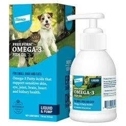 Free Form Omega-3 Fish Oil Liquid Pump Supplement For Small Dogs And Cats, 4 Fluid Ounces
