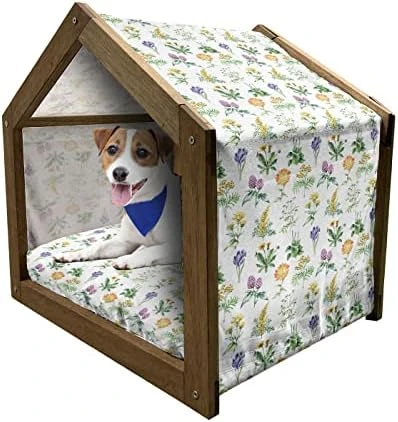 Ambesonne Food Wooden Pet House, Assortment Of Exotic Shapes Illustration Sketched Hand Drawn Vanished Colors Print, Indoor & Outdoor Portable Dog Kennel With Pillow And Cover, Small, Multicolor 15 Ambesonne Food Wooden Pet House, Assortment Of Exotic Shapes Illustration Sketched Hand Drawn Vanished Colors Print, Indoor & Outdoor Portable Dog Kennel With Pillow And Cover, Small, Multicolor - Image 13